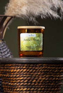 Amber Heart Candle